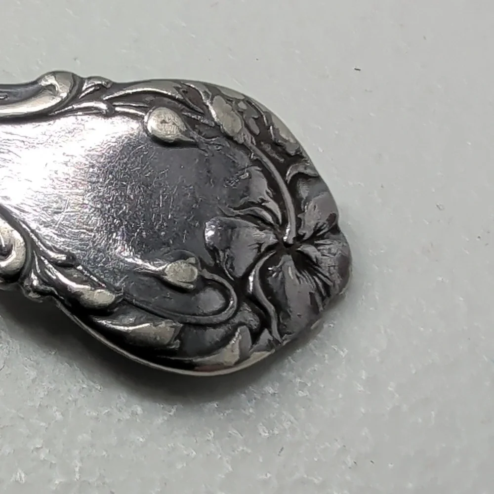 1835 R Wallace Floral Pattern Silver Plate Teaspoon Sectional Triple Monogram